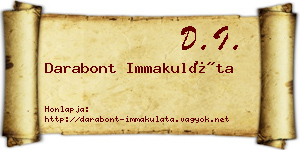 Darabont Immakuláta névjegykártya